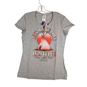 Fiorucci Shirt Womens Large Lets Make Love in A Tepee Short‎ Sleeve Tee NWT